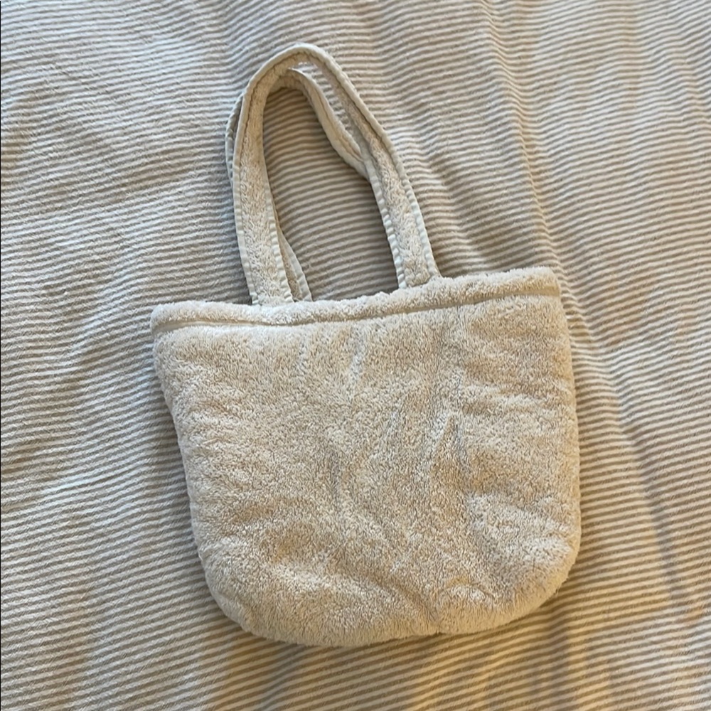 Zara Terrycloth Tote Bag in Cream